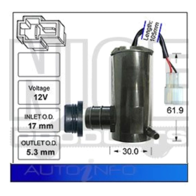 Mazda Capella GV 4cyl 2.0L Front Windscreen Washer Pump (1990 - 1992)