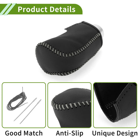 Mazda 3 (2014-2018) Black Grey Faux Leather Car Gear Shift Knob Cover