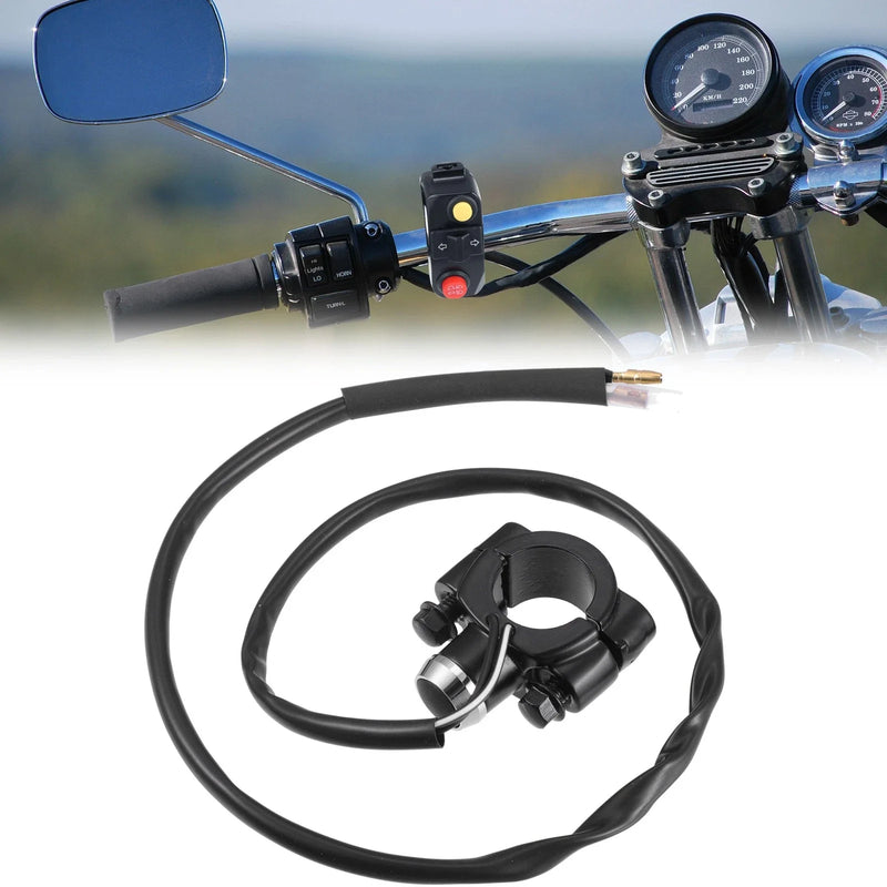 Motorcycle 7/8" Handlebar Switch Assembly with Connector Aluminum Alloy Black