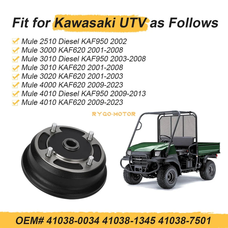 Kawasaki Mule 3000 3010 4000 4010 Front Brake Drum Hub