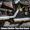 Harley Exhaust Heat Pipe Shield Curved with Hole Silver Tone