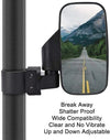 Polaris, Kawasaki UTV Rear View Side Mirrors 1.75" 2" Roll Bar Clamp