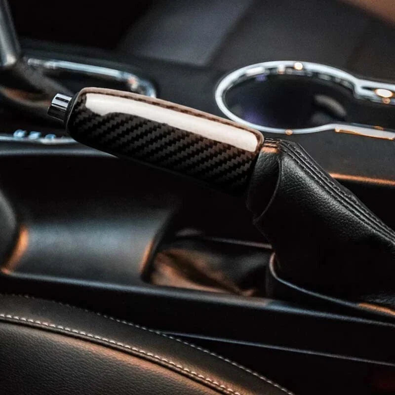 Mustang 2015-2019 Real Carbon Fiber Parking Brake Handbrake Grip Knob fit