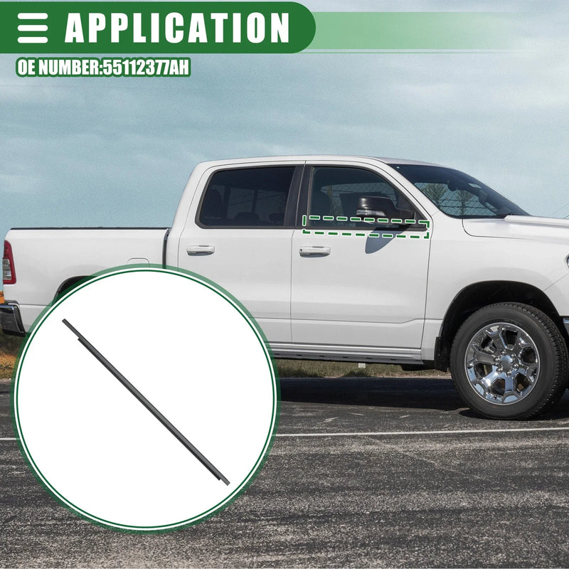 Dodge Ram 1500 Front Right Door Window Belt Weatherstrip (2009-2010)