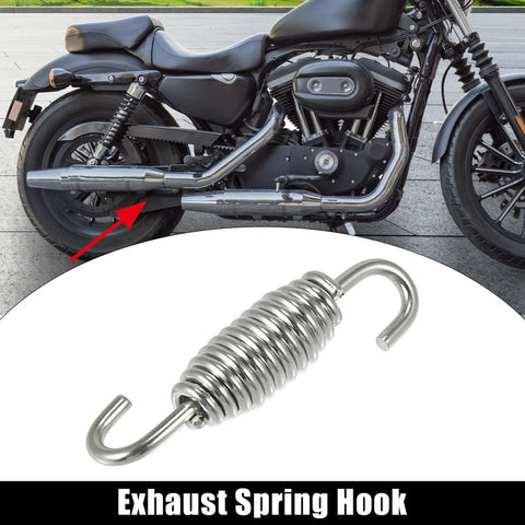 Motorcycles Exhaust Pipe Spring Hook 54mm 2.11" Stainless Steel Silver Tone
