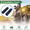 Motorcycle 7/8" 22mm Hand Grips Covers Aluminum Alloy Rubber Blue