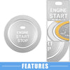 Hyundai Sonata (2011-2014) Aluminum Silver Tone Engine Ignition Button Decal