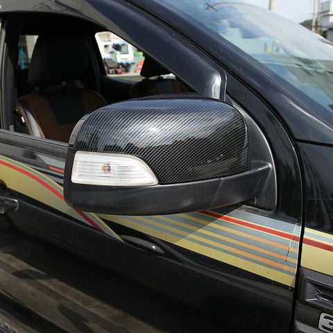 Ford Ranger Carbon Black Rear View Side Mirror Cover Caps (2015-2022)