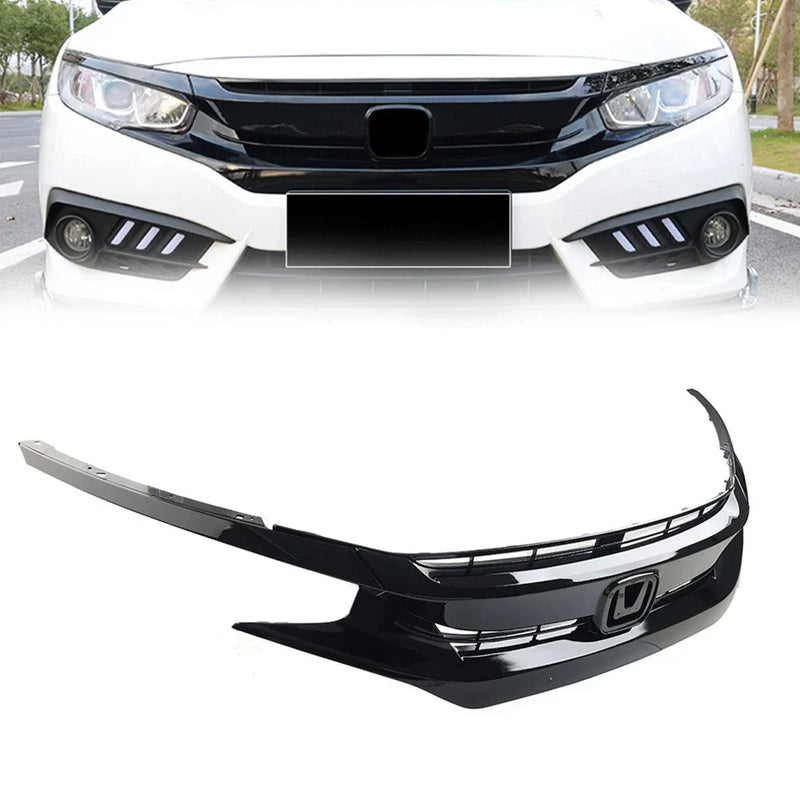 Honda Civic Coupe Sedan Front Upper Bumper Mesh Grille (2016-2018)