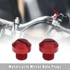 Universal Motorcycle 2 x M10x1.25 Mirror Hole Plugs Screws Red
