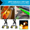 Motorcycle 4PCS 12V Mini Amber LED Turn Signal Lights