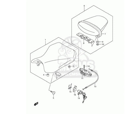 Suzuki Siège Boulons / 2x / Arrière Tête de fourche Épaule