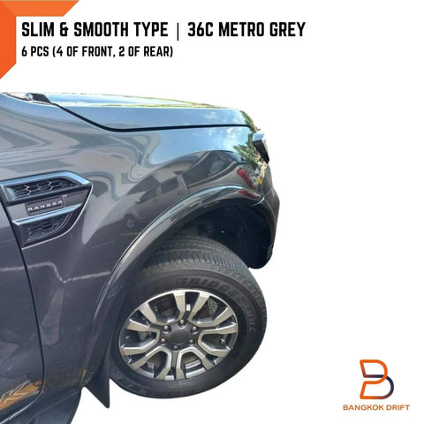 Ford Ranger T6 36C Metro Grey Slim Fender Flares (2015-2018)