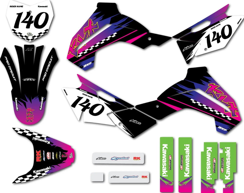 Kawasaki KLX 140 (2019-2026) Junction B Decals Custom Sticker Kit