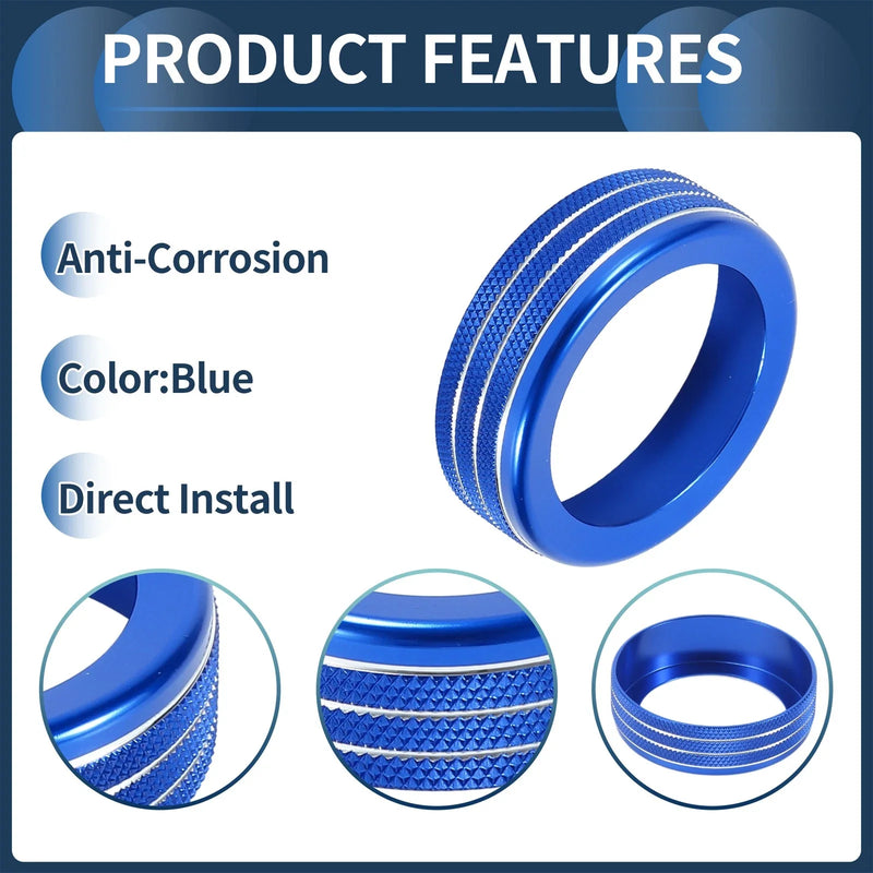 Dodge RAM (18 - 22) Blue 1 Pc Headlight Fog Light Switch Knob Cover Ring
