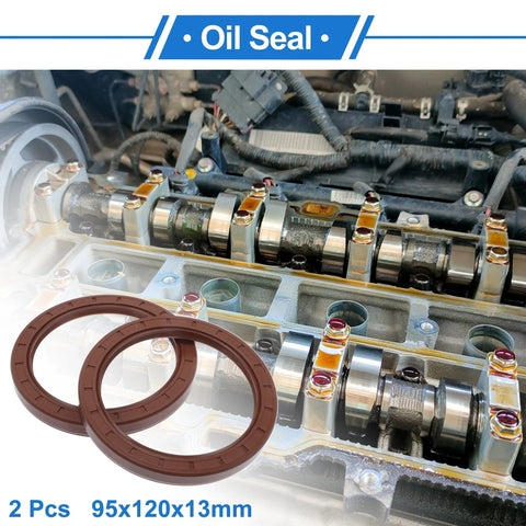 Oil Seal 95x120x13mm Brown 2 x Seal Ring Rotary Shaft Seal FKM Rubber