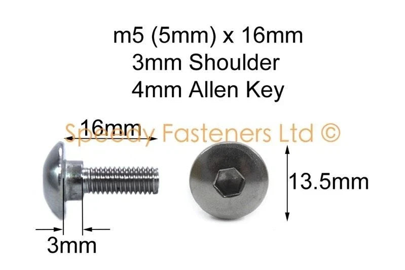 Triumph Sprint Daytona TT600 2 x Stainless Steel Fairing Bolts m5x16mm +3mm