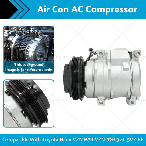 Toyota Hilux VZN167R VZN172R 3.4L 5VZ-FE AC Compressor (2002)