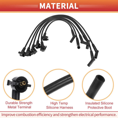 Ford Ranger 6 x Spark Plug Wire Ignition Coil Cables (2001-2005)