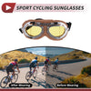 1 Set Motorcycle Riding Goggles Yellow Lens Brown Frame PC Cycling Sunglasses