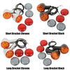 Harley Sportster XL 883 Chrome/Black LED Turn Signals w/ Bracket (1992-2022)