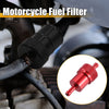 Motorcycles Petrol Oil Fuel Filter Red 8mm Dia Hose Aluminum Alloy