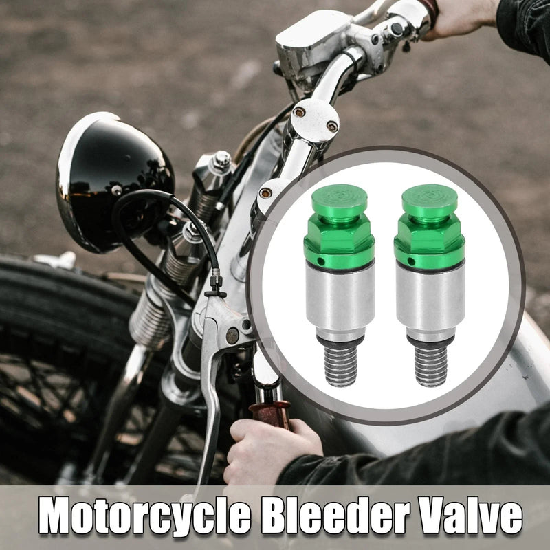 Honda Yamaha 2 x M5x0.8 Motorcycle Screw Fork Air Bleeder Valve Green