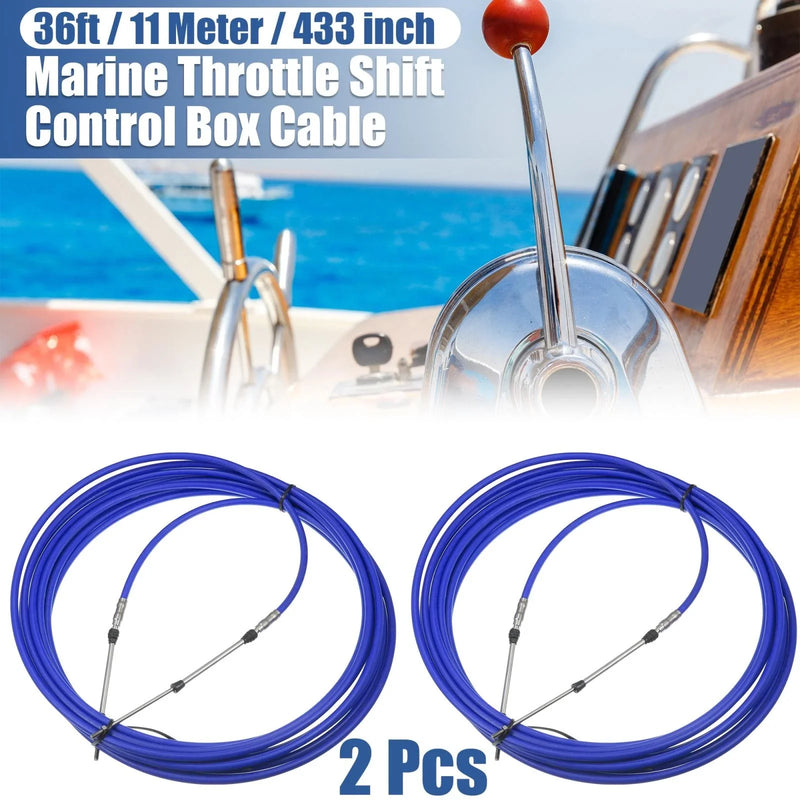 Yamaha Blue Remote Control Box Cable 2 x 36ft 433 Inch Marine Type Shift