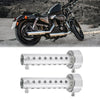 All Models 2x 45mm Motorcycle Exhaust Silencer Muffler Pipe Silver Tone