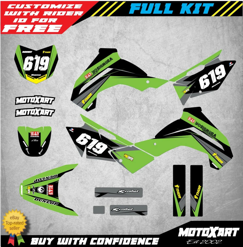 Kawasaki KLX 140 (2008-2018) FLEX STYLE Decals Custom Graphics Full Kit