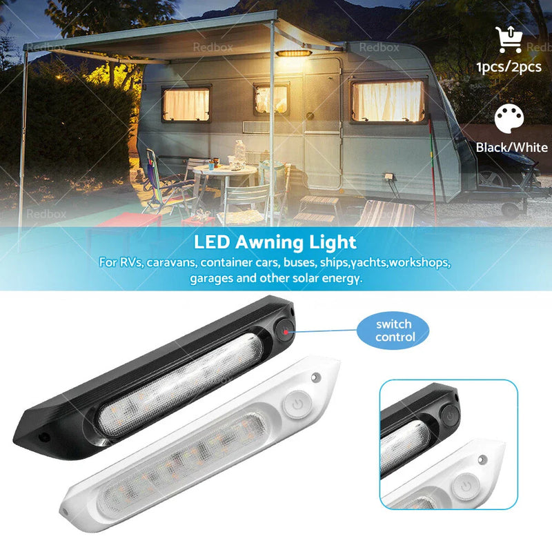 Car 287mm Dual LED Bug Light 12V Awning Light Amber/White