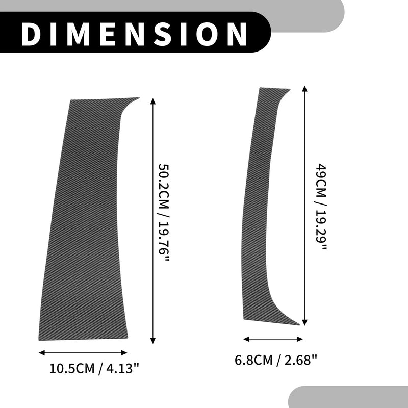Dodge Ram 1500 (1994 - 2001) Black Carbon Fiber 4 x Pillar Window Trim
