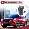 Mazda CX-5 Gear Shift Knob Cover Black Blue Faux Leather (2013-2014)
