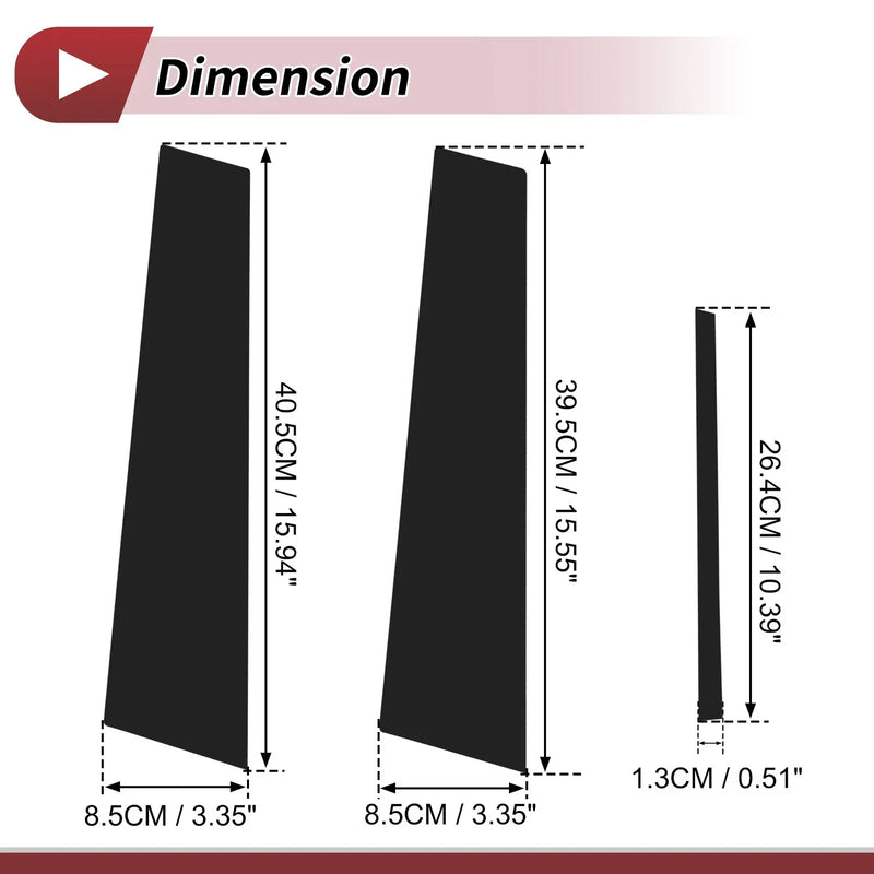 Lexus ES 6 Pcs Black Door Pillar Window Trim (2019-2022)