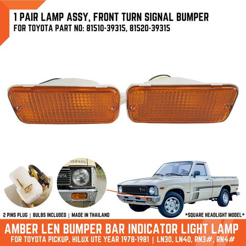 Toyota Hilux Ute Amber Front Bumper Turn Signal Light (1978-1981)