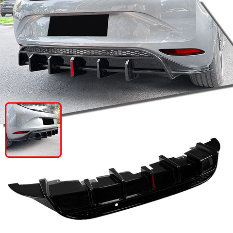 VW ID.3 Gloss Black Rear Bumper Diffuser Lip with Lights (2019-2022)