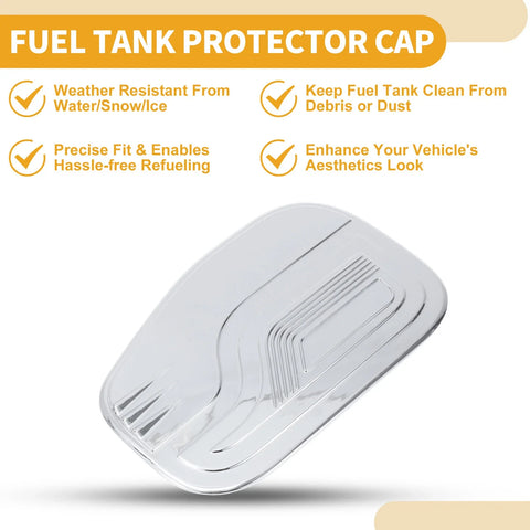 Ford Ranger 2023-2025 Gas Tank Flap Chrome Silver Tone Fuel Tank Door Cap