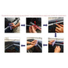 Benz W205 8 x Titanium Black Window Strip Moulding Seals (2015-2021)