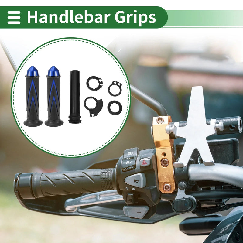 Motorcycle 7/8 in 22mm Hand Grips Blue Arrow Pattern
