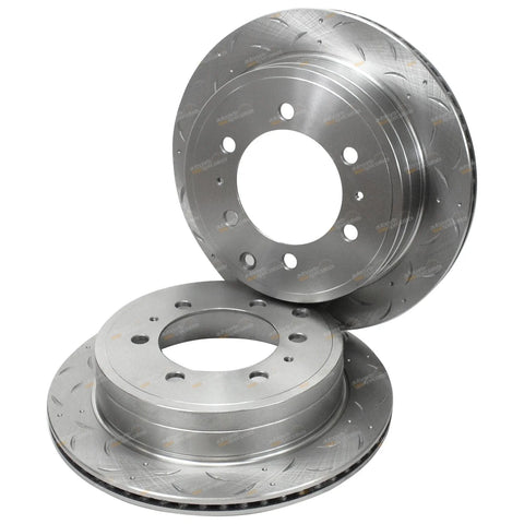 Toyota Prado 2 x Rear Disc Rotors + Brake Pad Set (1996–2009)