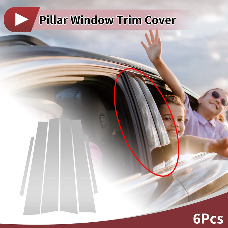 Toyota Altis (2001-2006) Silver Tone 6 Pcs Car Door Pillar Window Trim