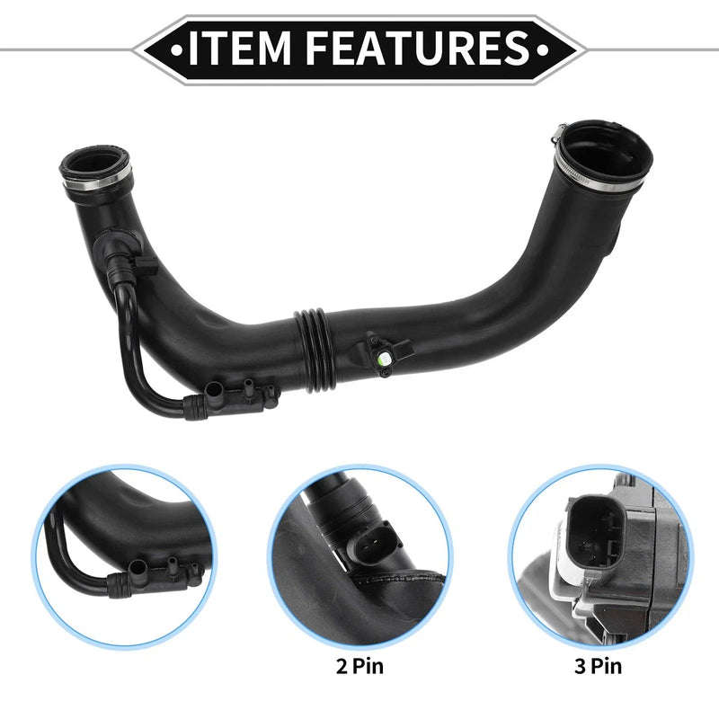 Mercedes-Benz C-Class 2012-2015, Black, 2 x Compatible Intake Hose