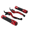 Kawasaki Ninja 650R Red Extendable Brake Clutch Lever Grip Set (2006-2011)