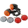 Harley Sportster XL 883 Chrome/Black LED Turn Signals w/ Bracket (1992-2022)