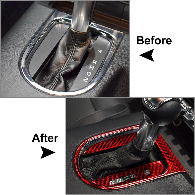 Ford Mustang (2015-2023) Red Center Console Gear Shift Box Cover Trim