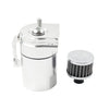 Universal 300ml Silver Baffled Engine Oil Catch Can Tank w/ Breather Filter
