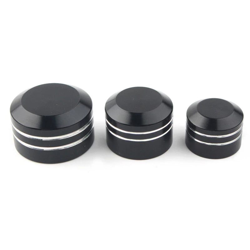 Harley 10 x Black CNC Inner 9/11/13mm Motor Bolt Topper Caps