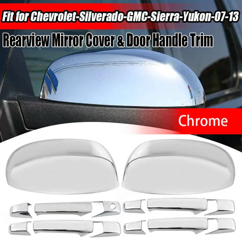 Chevy Silverado Tahoe Sierra Yukon Mirror & Handle Cover Set (2007-2014)