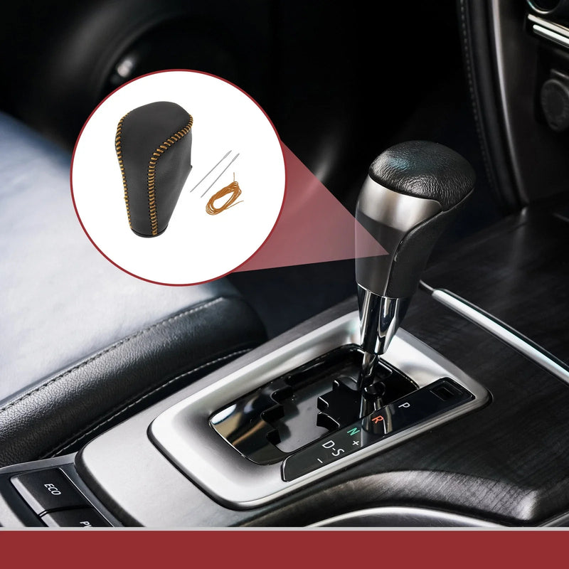 Honda Accord Black Orange Leather Gear Shift Knob Cover (2008-2012)
