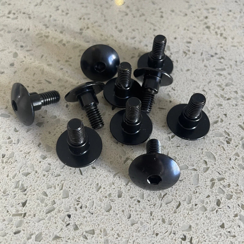 10x Black Aluminum Fairing Bolt m6 x16mm 6mm ShoulderStep Motorcycle Screw